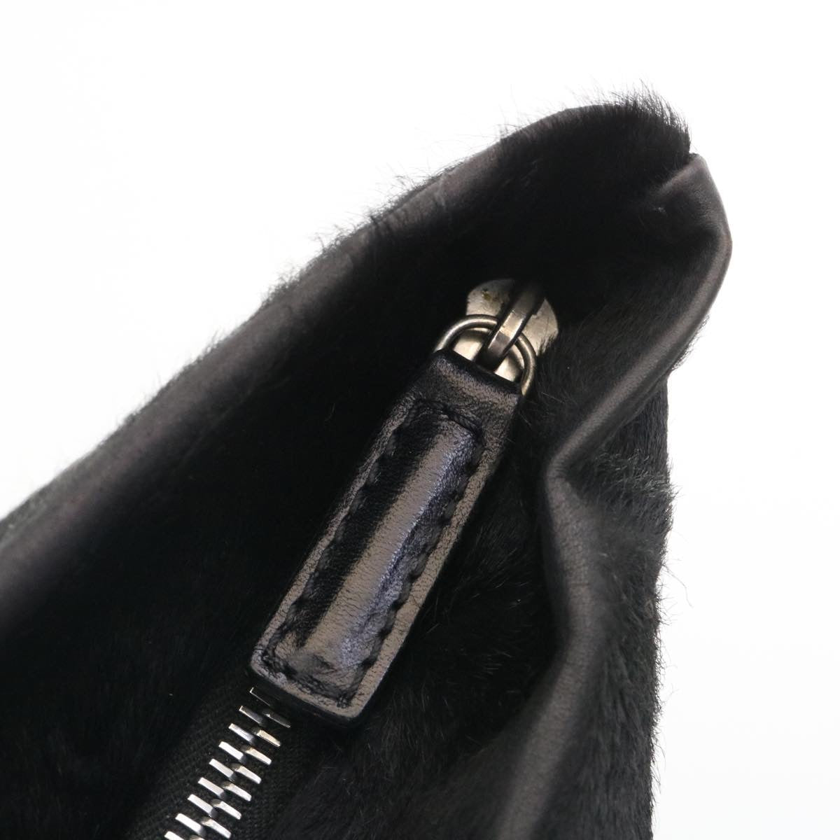 FENDI Hand Bag Unborn Calf SkinLeather Black ar6571