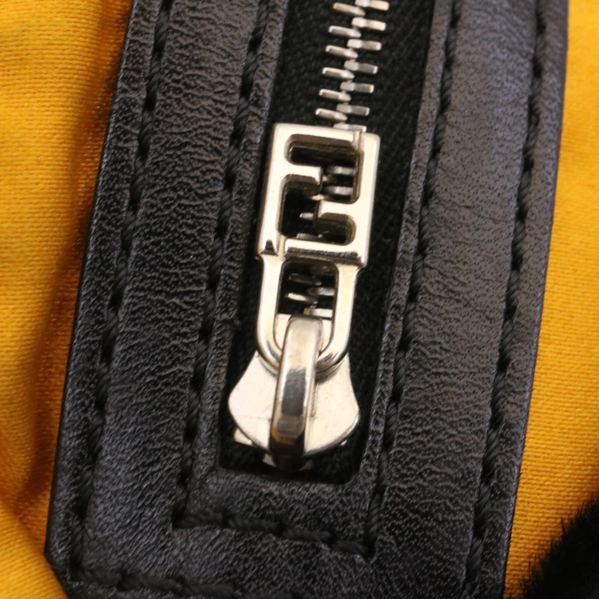FENDI Hand Bag Unborn Calf SkinLeather Black ar6571