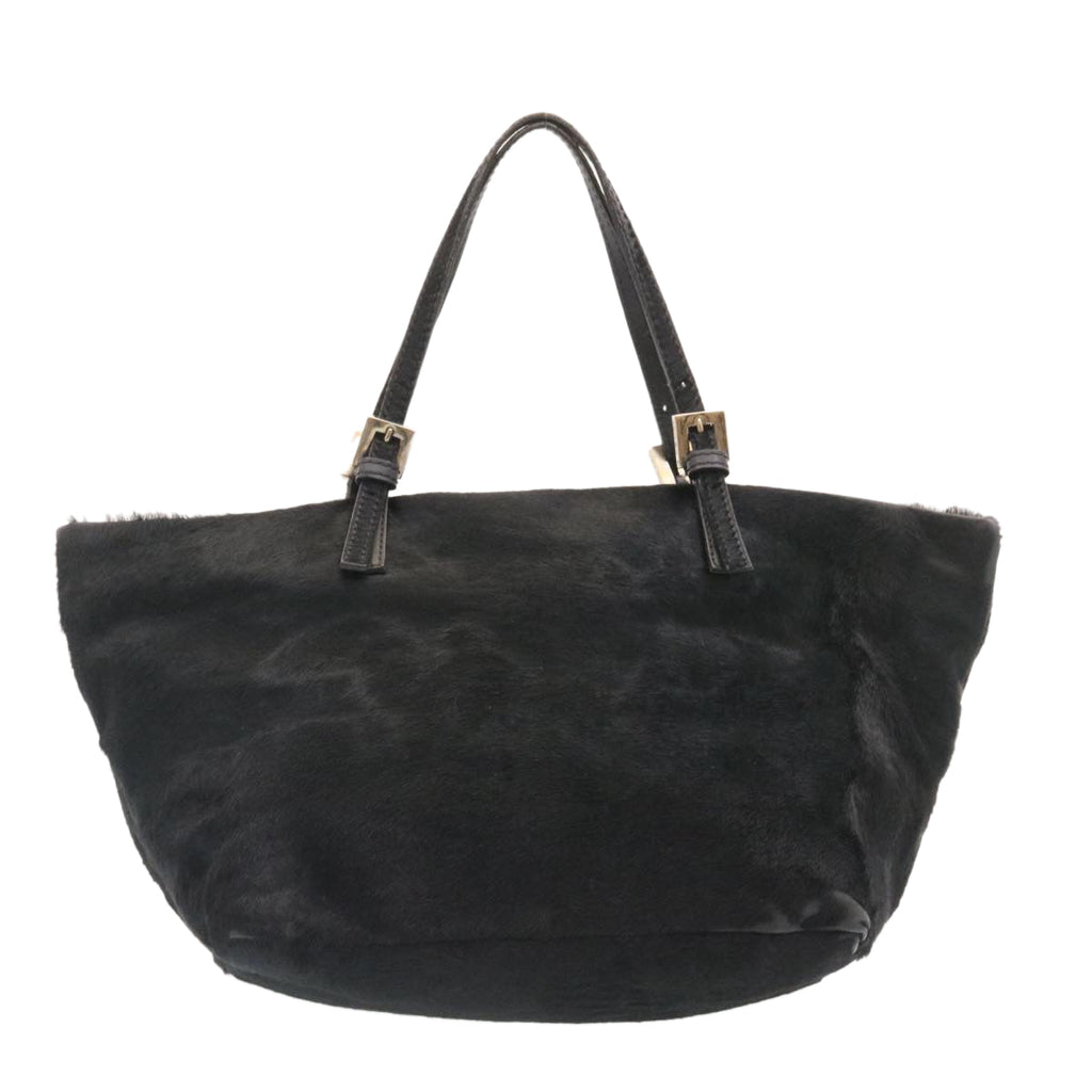 FENDI Hand Bag Unborn Calf SkinLeather Black ar6571