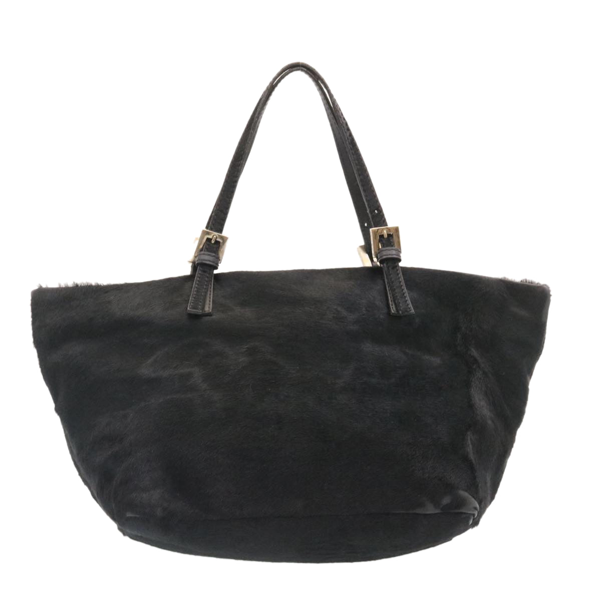 FENDI Hand Bag Unborn Calf SkinLeather Black ar6571