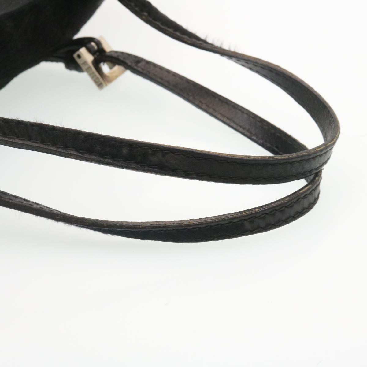 FENDI Hand Bag Unborn Calf SkinLeather Black ar6571
