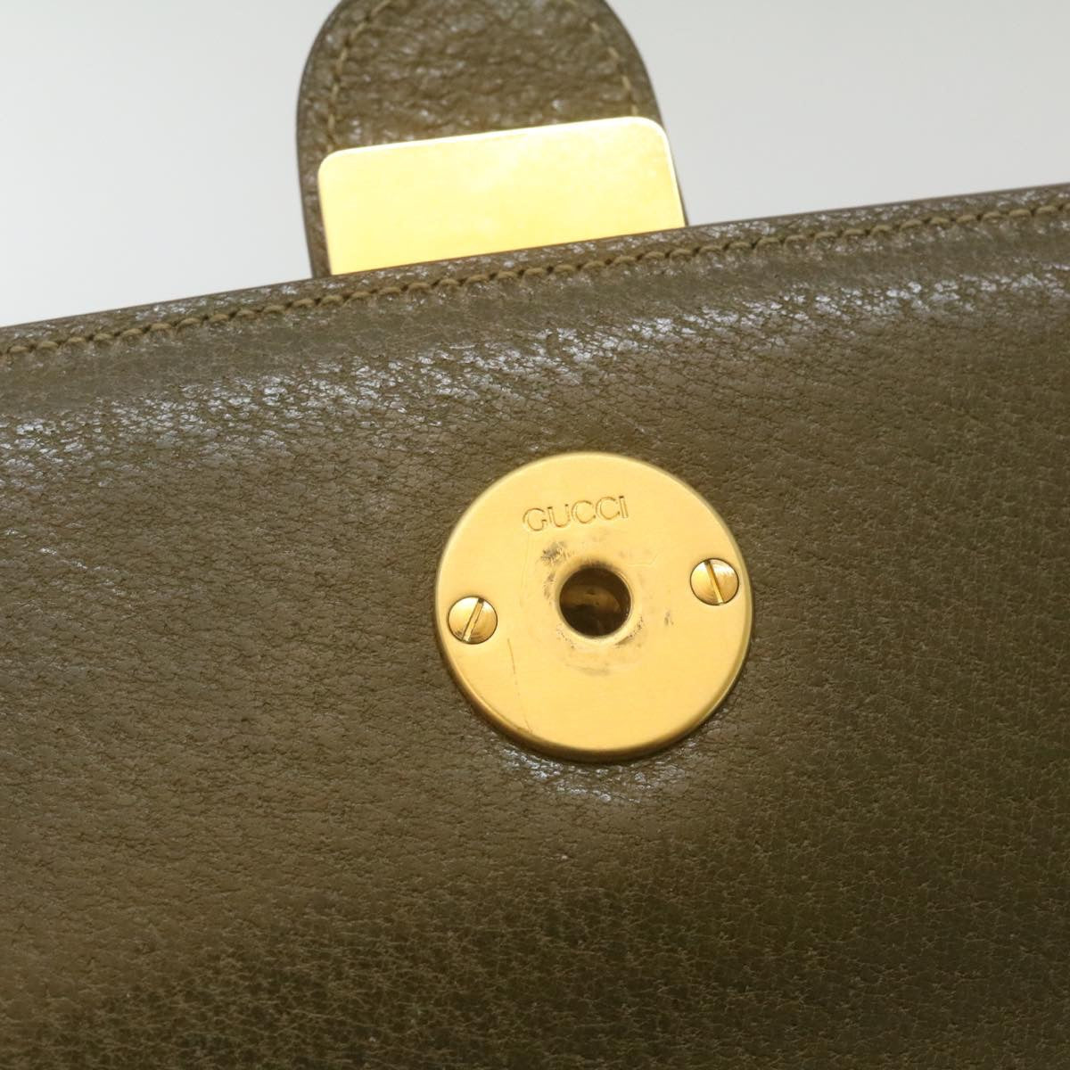 GUCCI Hand Bag Leather 2Way Green ar6613