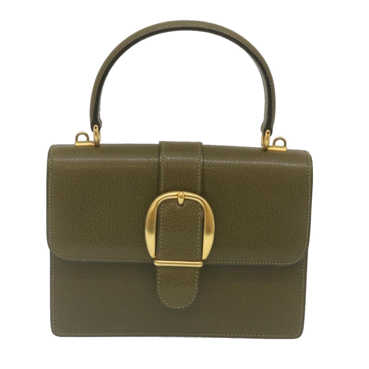 GUCCI Hand Bag Leather 2Way Green ar6613