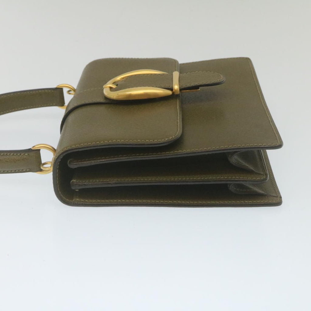 GUCCI Hand Bag Leather 2Way Green ar6613