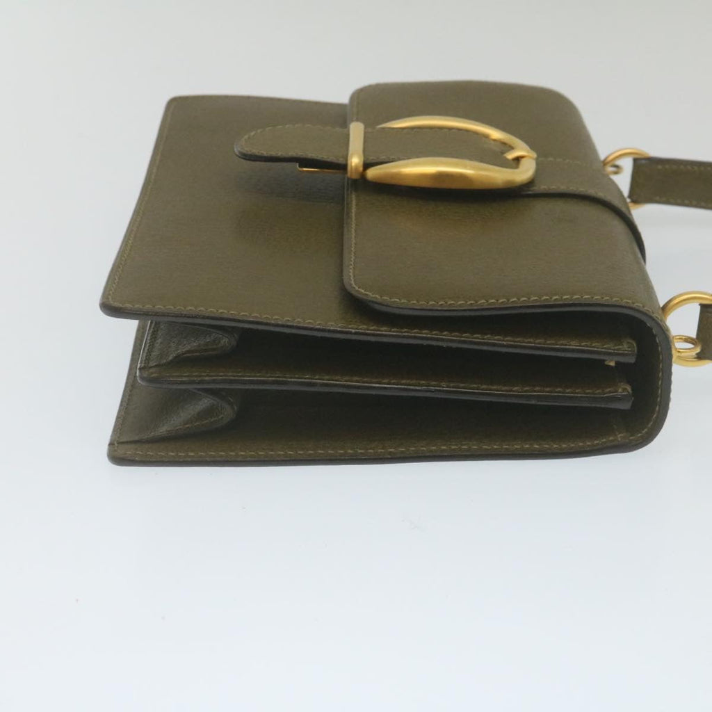 GUCCI Hand Bag Leather 2Way Green ar6613