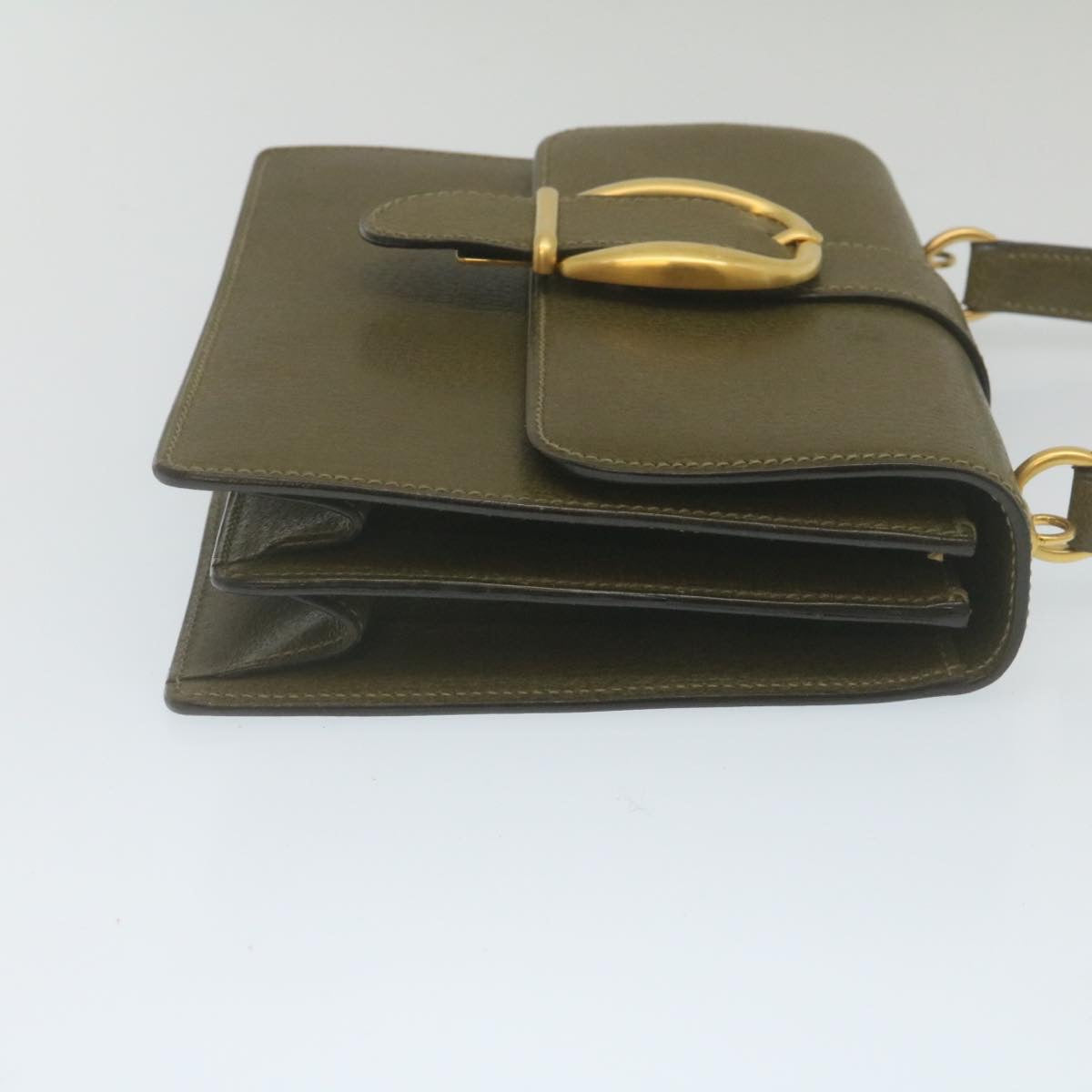 GUCCI Hand Bag Leather 2Way Green ar6613
