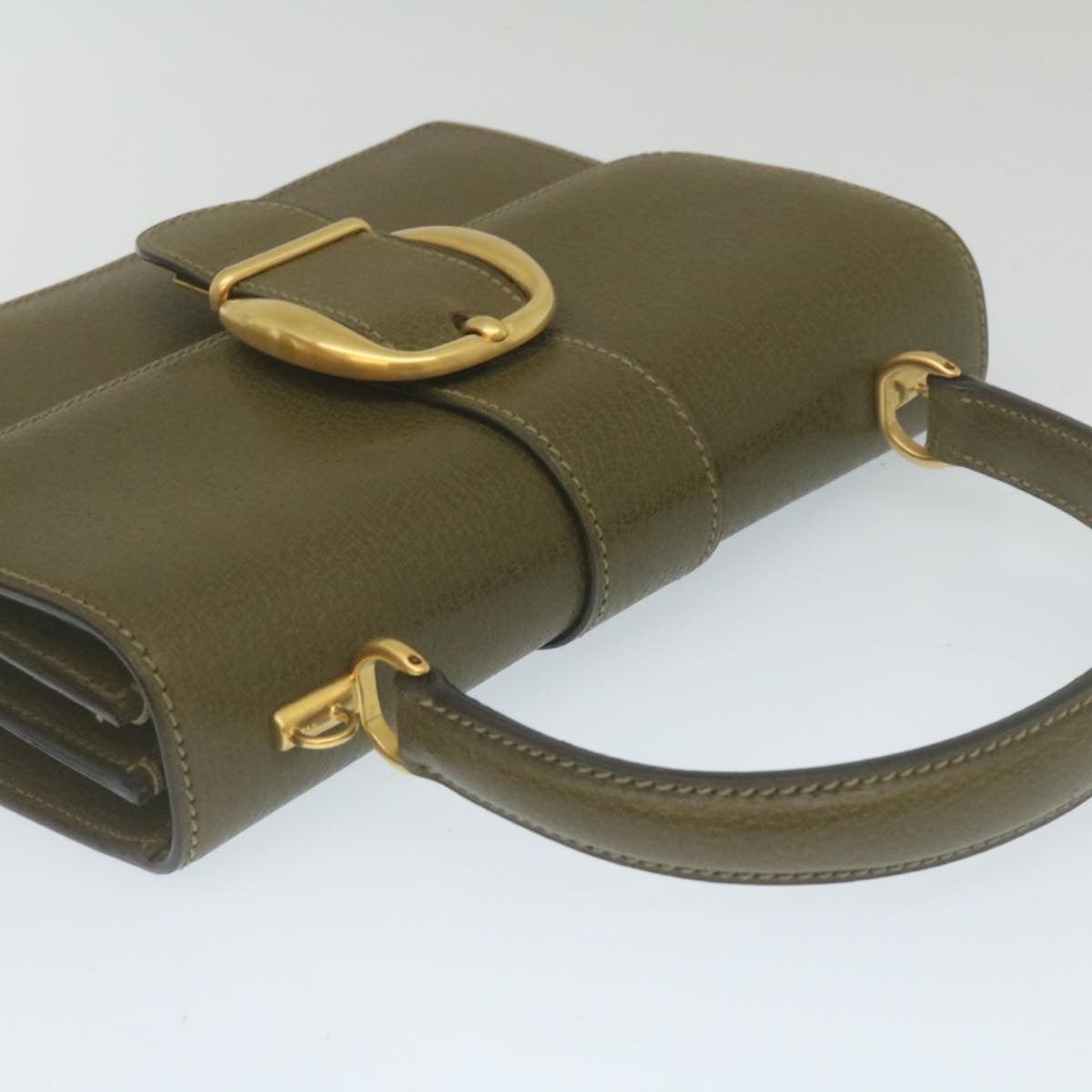 GUCCI Hand Bag Leather 2Way Green ar6613