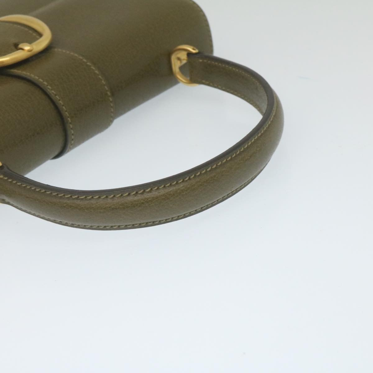 GUCCI Hand Bag Leather 2Way Green ar6613