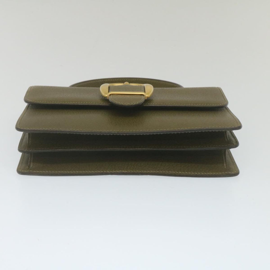 GUCCI Hand Bag Leather 2Way Green ar6613