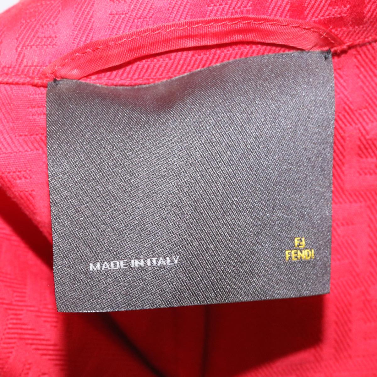 FENDI Zucchino Canvas Long Coat Jacket Red ar6698
