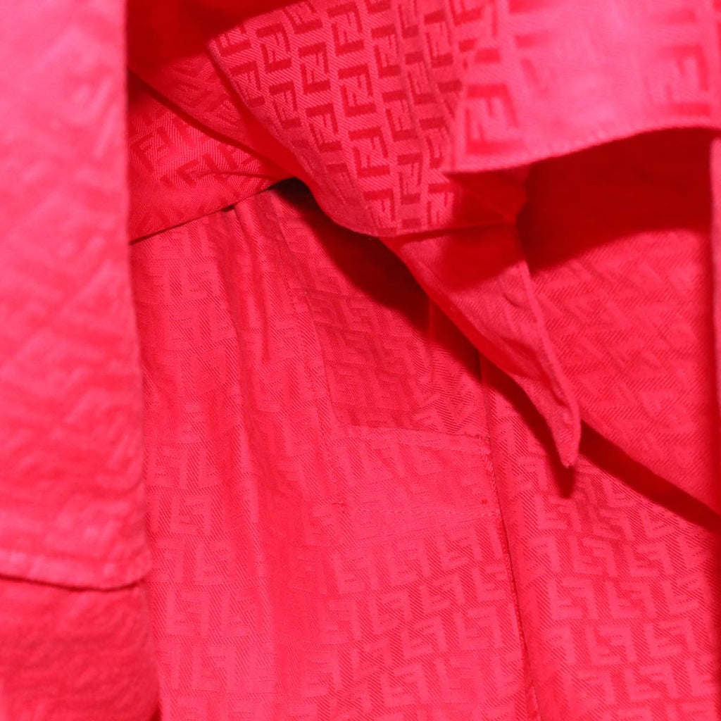 FENDI Zucchino Canvas Long Coat Jacket Red ar6698