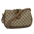 GUCCI Web Sherry Line GG Canvas Shoulder Bag Beige Red Green ar6721