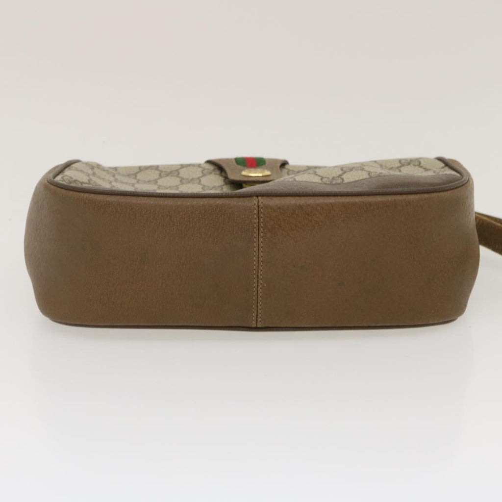 GUCCI Web Sherry Line GG Canvas Shoulder Bag Beige Red Green ar6721