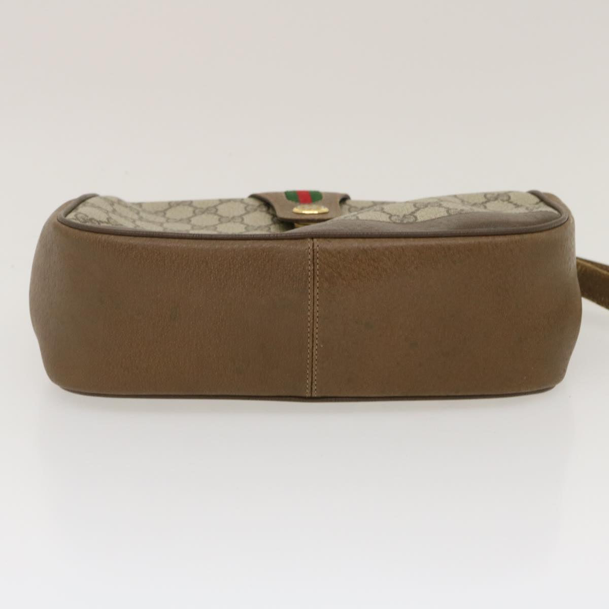 GUCCI Web Sherry Line GG Canvas Shoulder Bag Beige Red Green ar6721