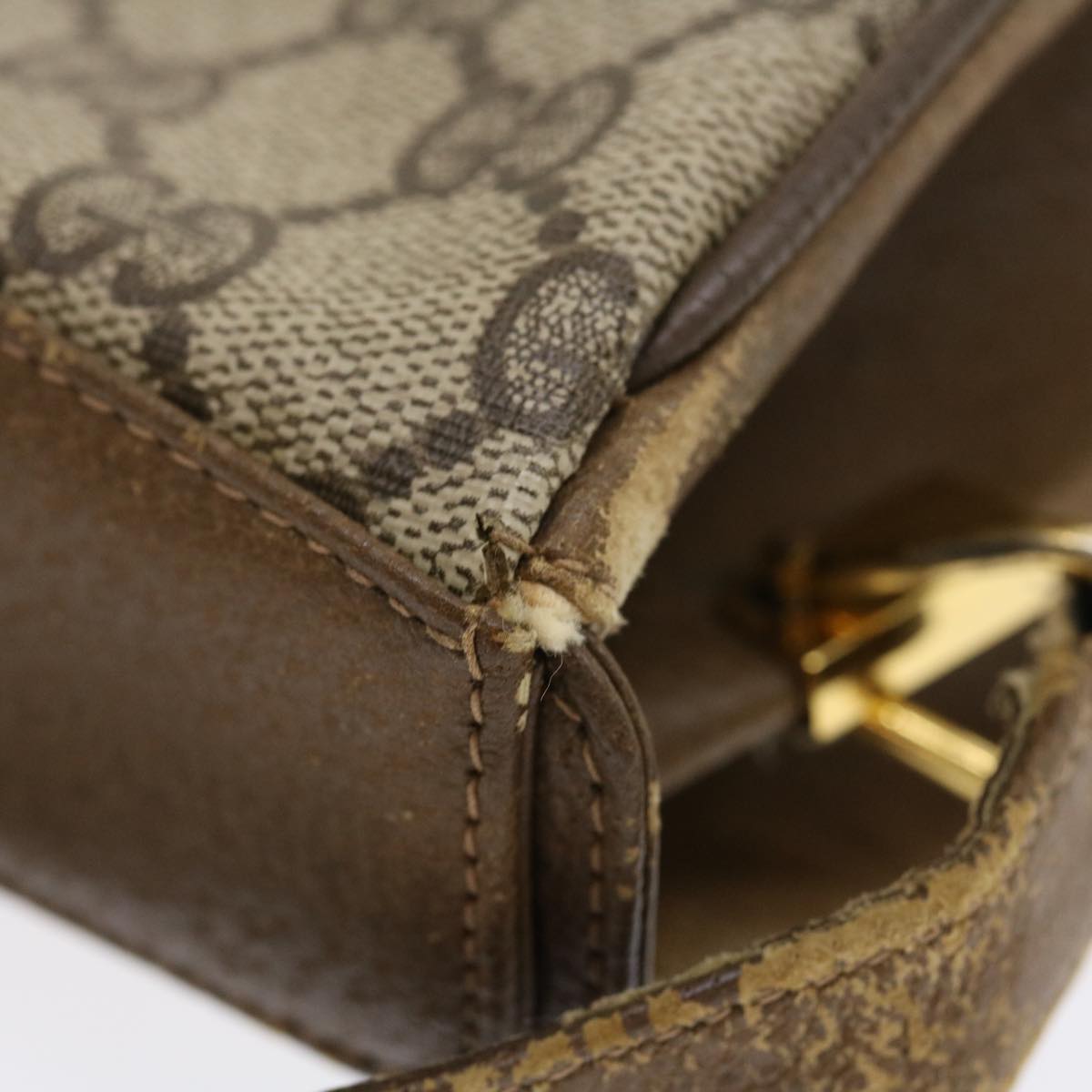 GUCCI Web Sherry Line GG Canvas Shoulder Bag Beige Red Green ar6721