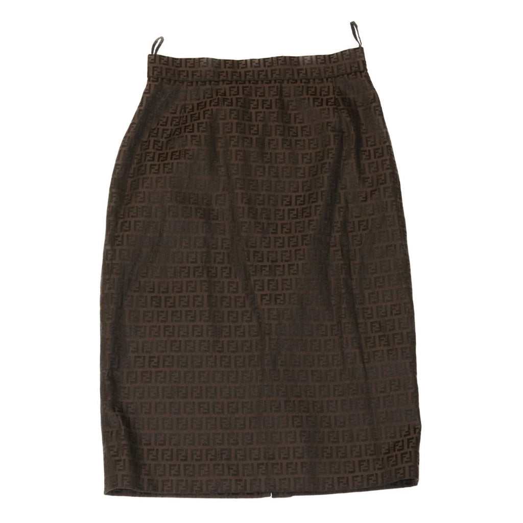 FENDI Zucchino Canvas Skirt Brown ar6747
