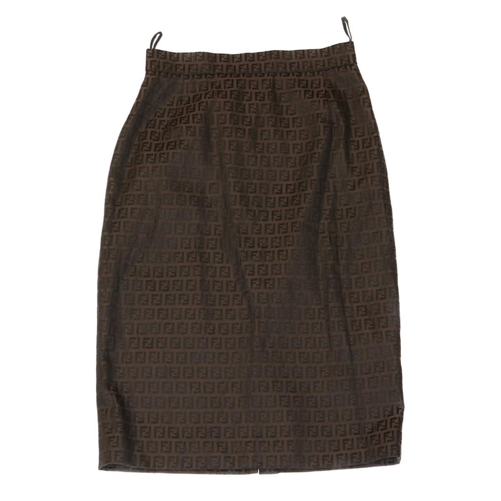 FENDI Zucchino Canvas Skirt Brown ar6747