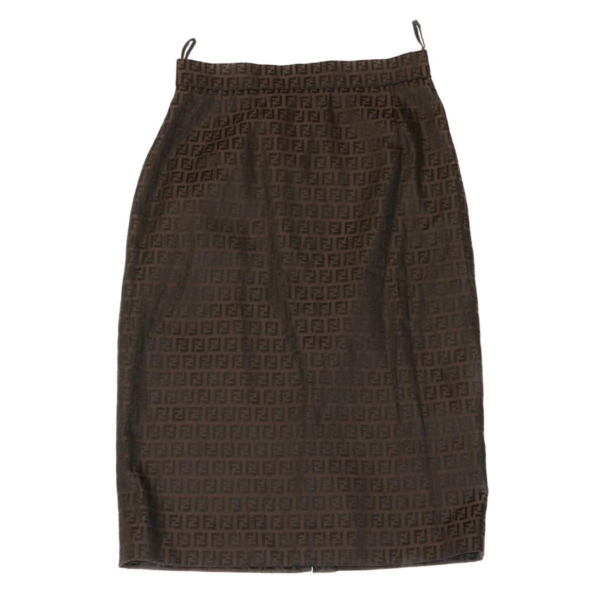 FENDI Zucchino Canvas Skirt Brown ar6747