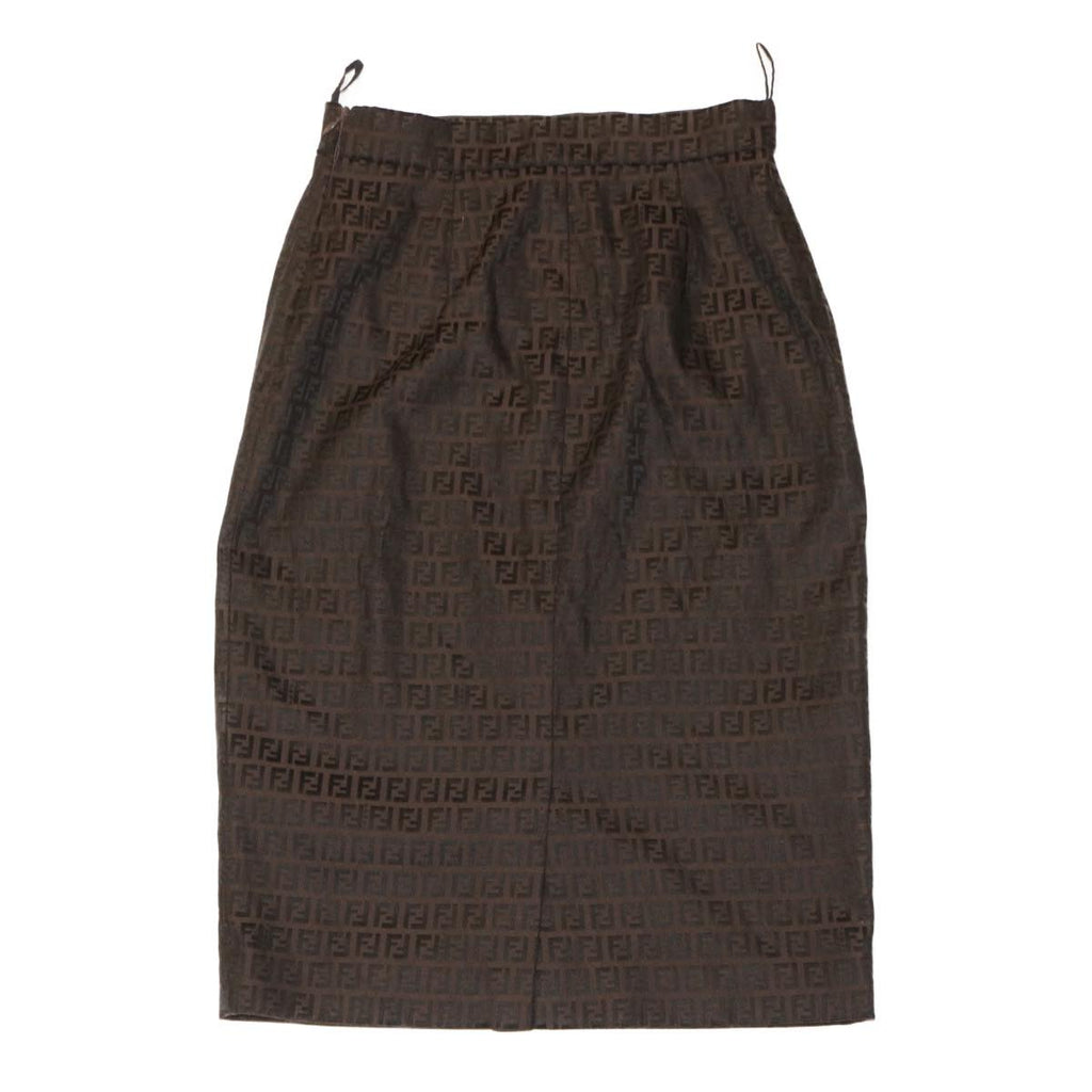 FENDI Zucchino Canvas Skirt Brown ar6747