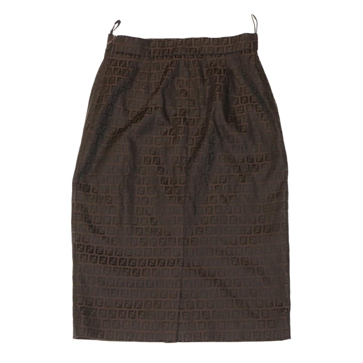 FENDI Zucchino Canvas Skirt Brown ar6747