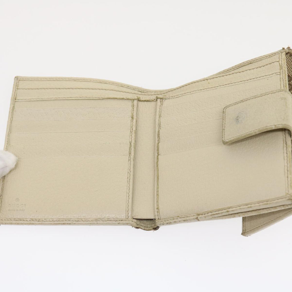 GUCCI GG Canvas Wallet Leather 7Set Beige Black ar6790