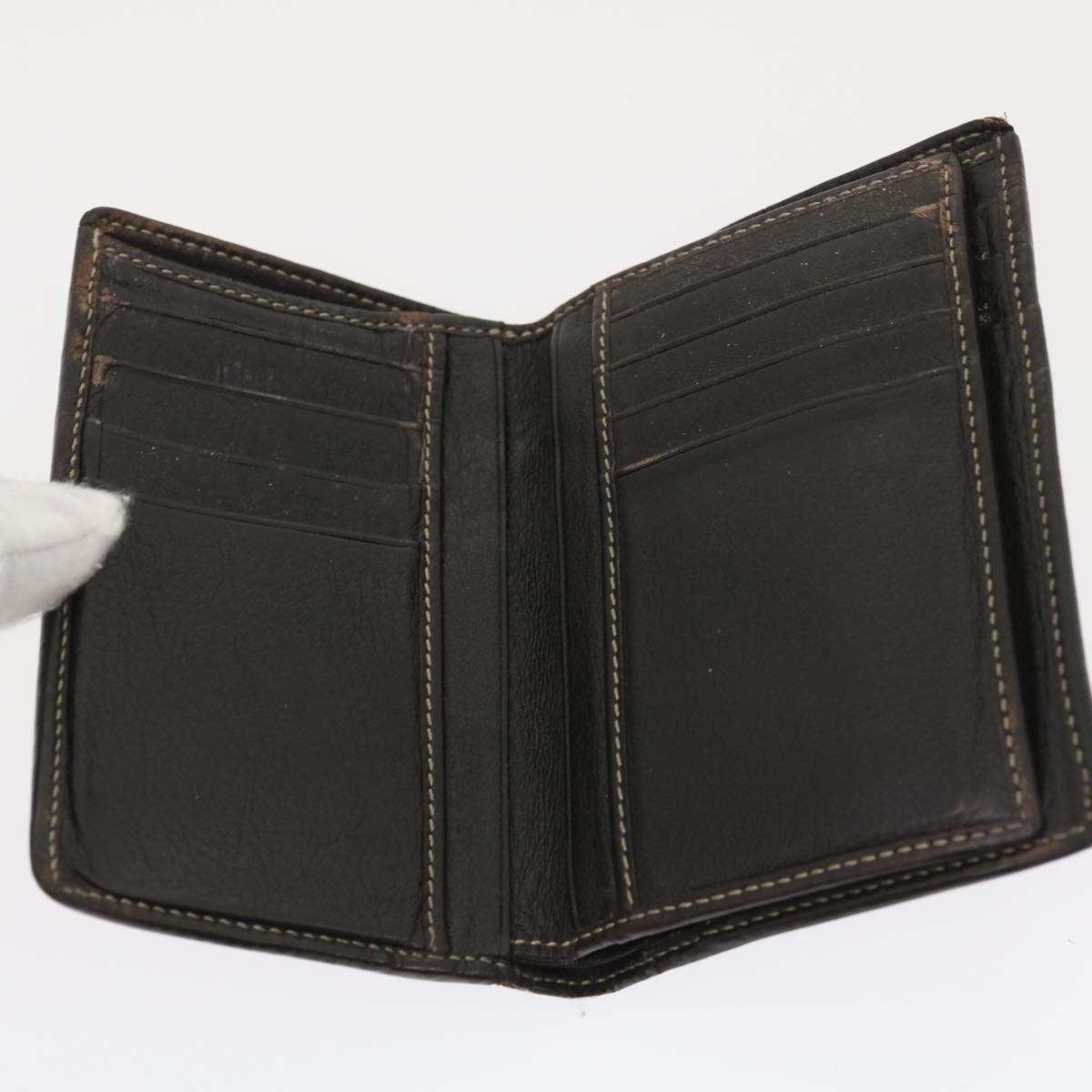 GUCCI GG Canvas Wallet Leather 7Set Beige Black ar6790