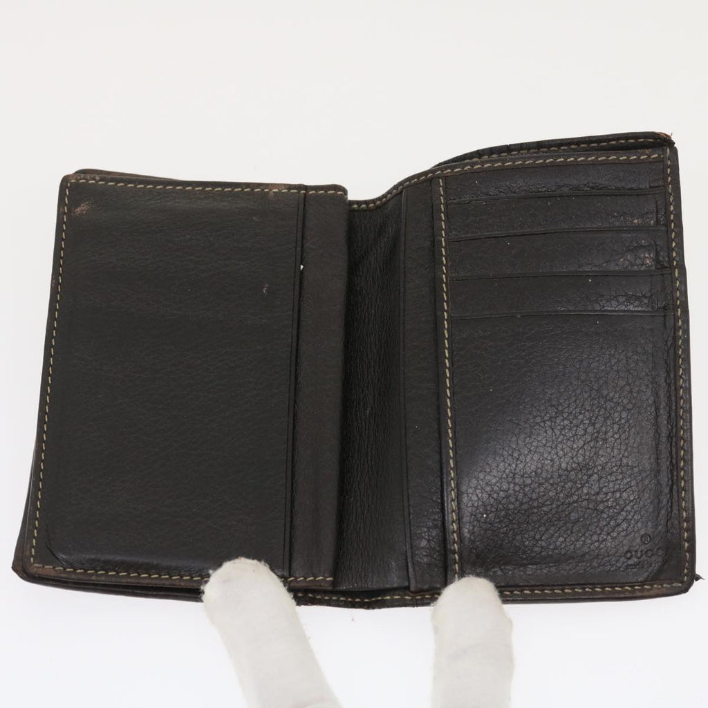 GUCCI GG Canvas Wallet Leather 7Set Beige Black ar6790