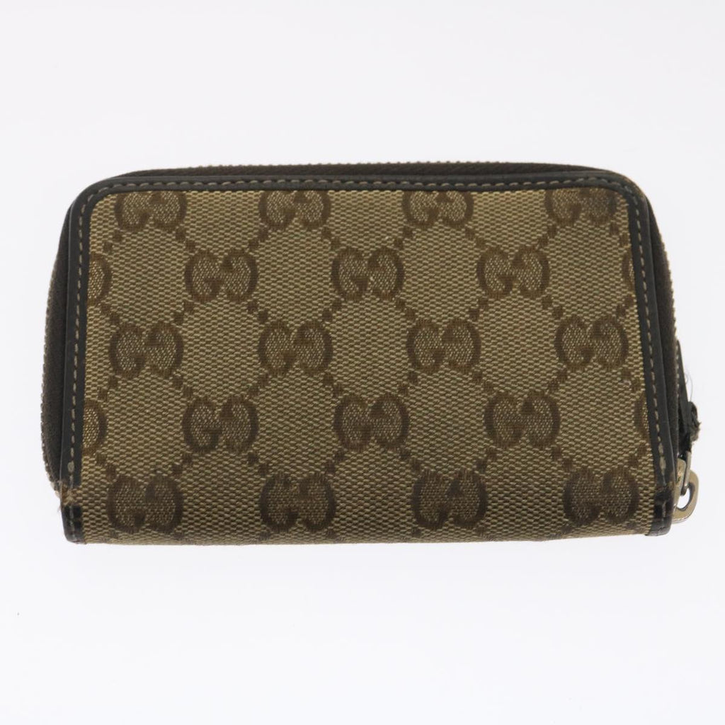 GUCCI GG Canvas Wallet Leather 7Set Beige Black ar6790
