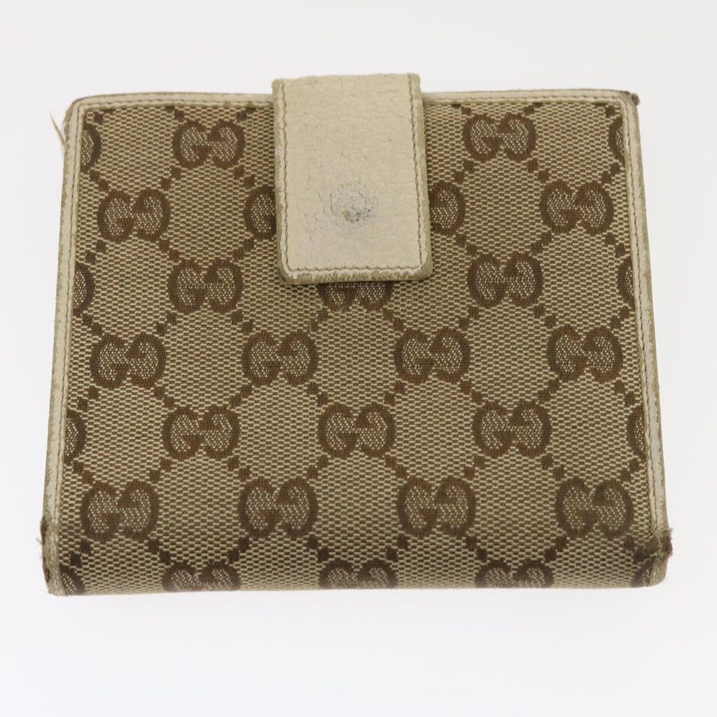 GUCCI GG Canvas Wallet Leather 7Set Beige Black ar6790