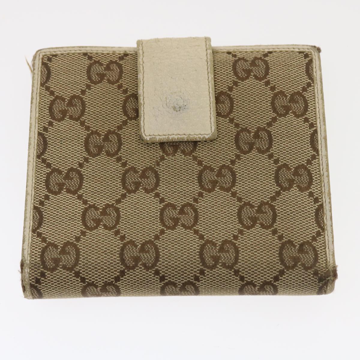 GUCCI GG Canvas Wallet Leather 7Set Beige Black ar6790