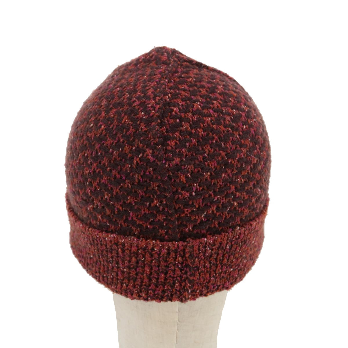 FENDI Beanie Watch Cap knitted Wool Brown Red ar6833