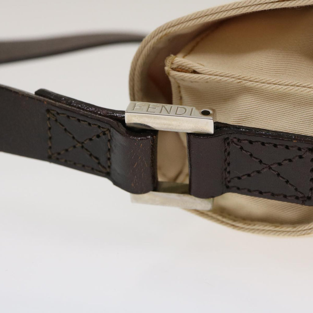 FENDI Shoulder Bag Pouch Canvas Beige ar6924