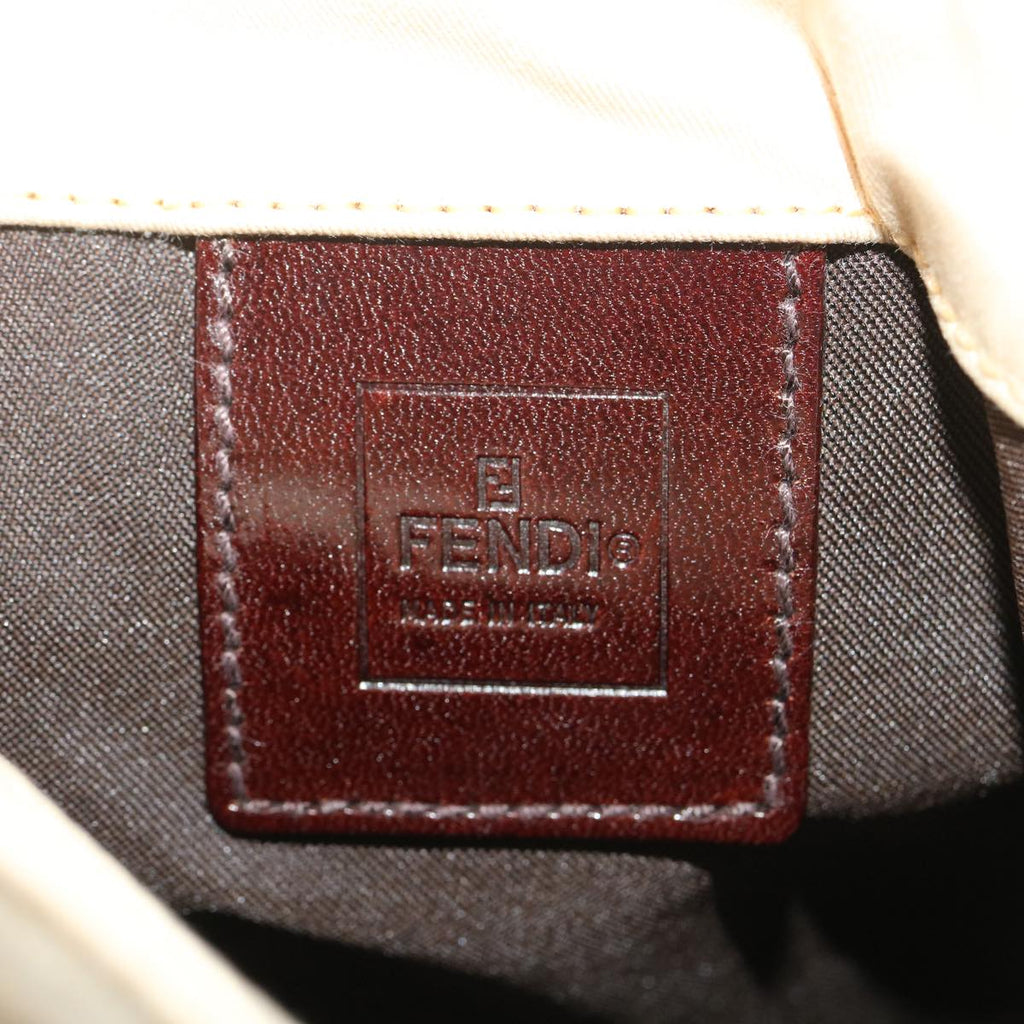 FENDI Shoulder Bag Pouch Canvas Beige ar6924