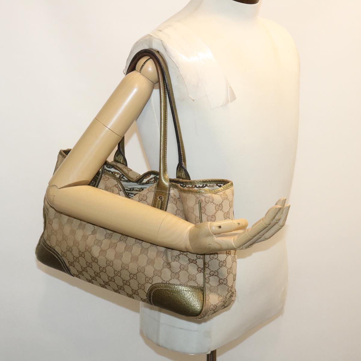 GUCCI Horse Bit GG Canvas Backpack Tote Bag 5Set Brown Black ar7028