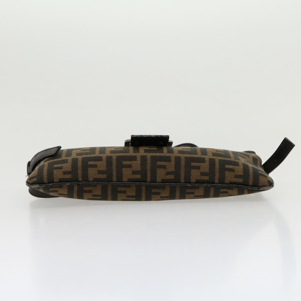 FENDI Zucca Canvas Mamma Baguette Shoulder Bag Black Brown ar7113