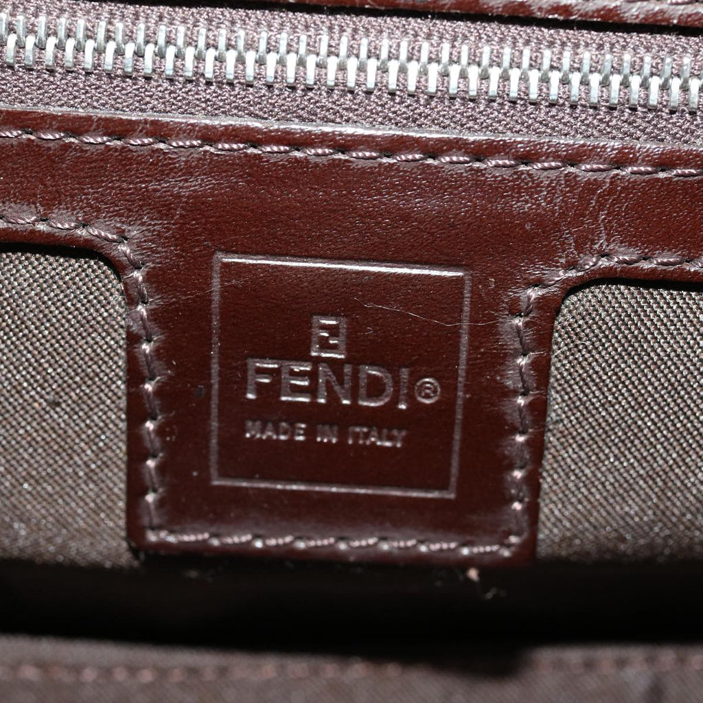 FENDI Zucca Canvas Mamma Baguette Shoulder Bag Black Brown ar7113