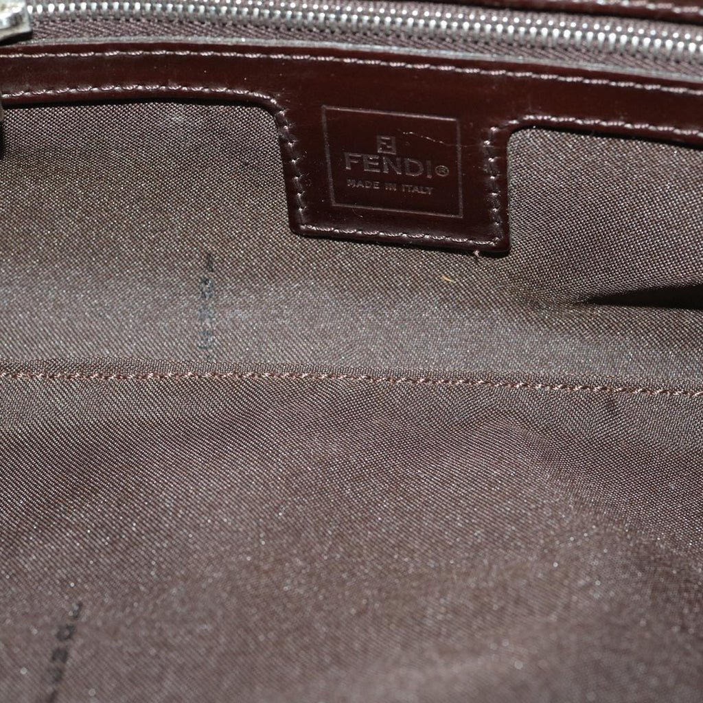 FENDI Zucca Canvas Mamma Baguette Shoulder Bag Black Brown ar7113