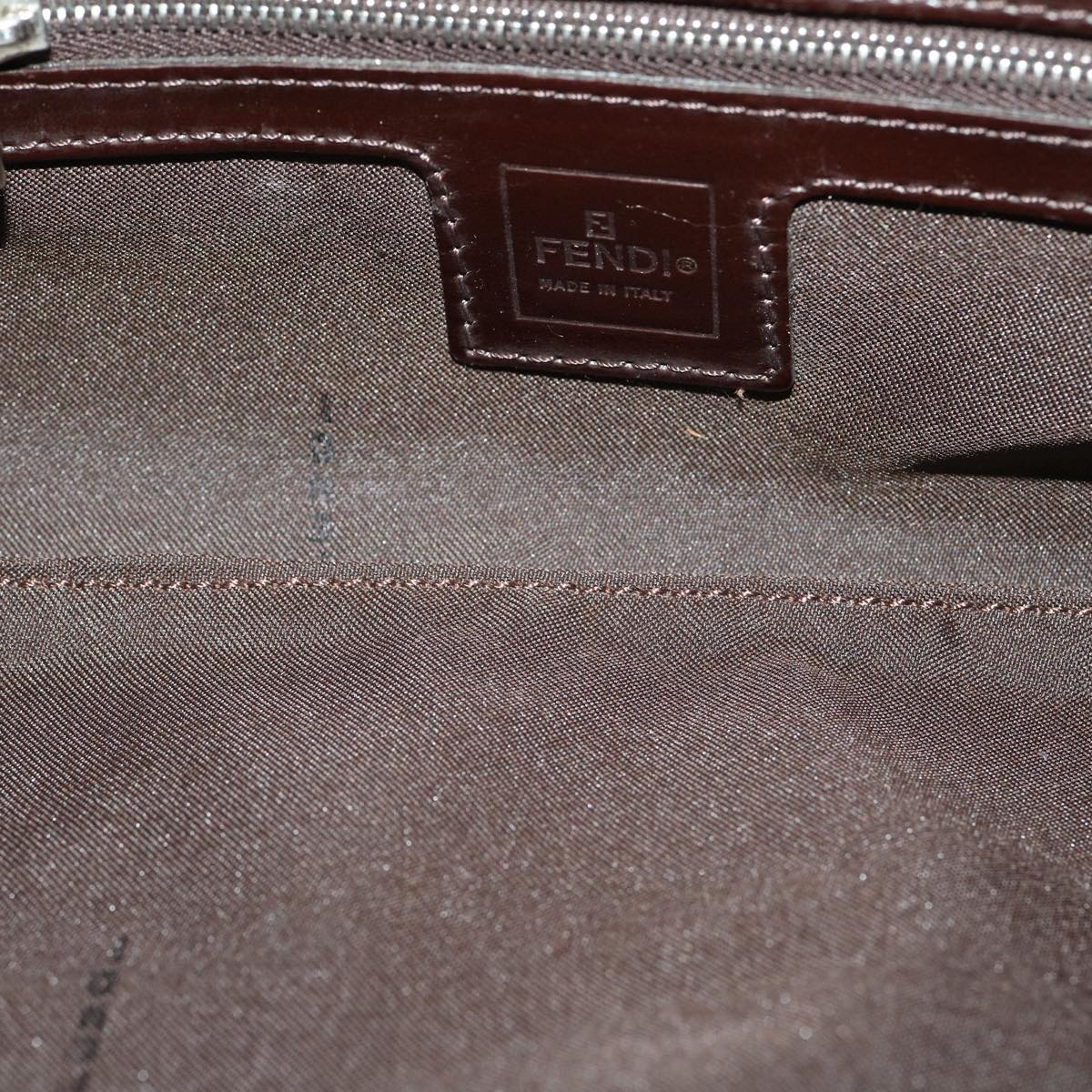 FENDI Zucca Canvas Mamma Baguette Shoulder Bag Black Brown ar7113