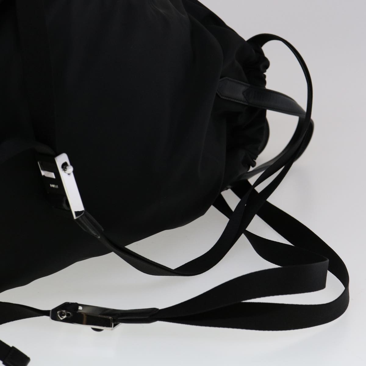 FENDI Backpack Nylon Leather Black Multicolor ar7157A