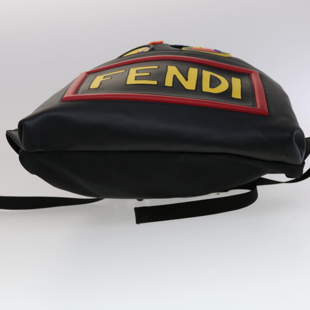 FENDI Backpack Nylon Leather Black Multicolor ar7157A