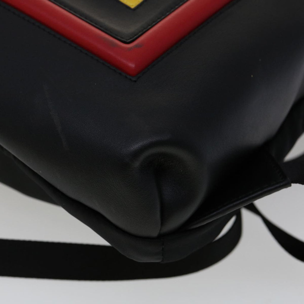 FENDI Backpack Nylon Leather Black Multicolor ar7157A