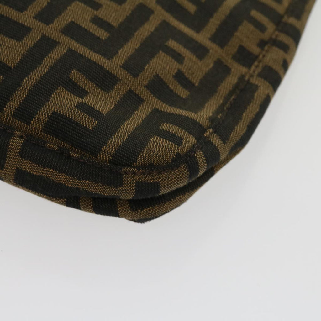 FENDI Zucca Canvas Mamma Baguette Shoulder Bag Brown Black ar7182A