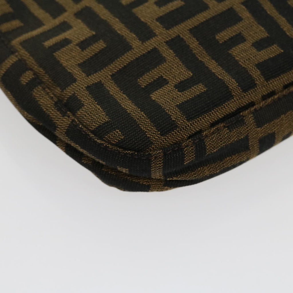 FENDI Zucca Canvas Mamma Baguette Shoulder Bag Brown Black ar7182A