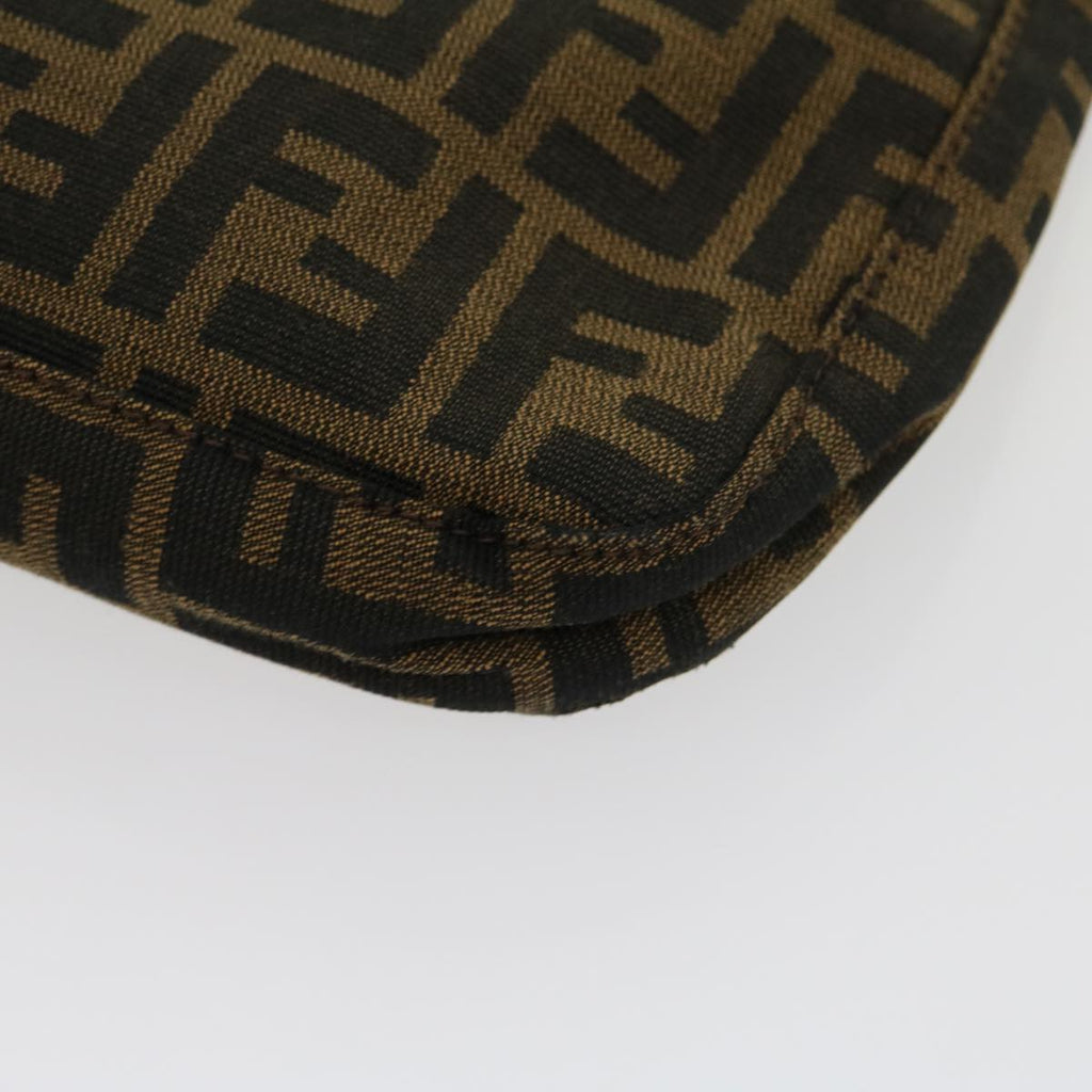 FENDI Zucca Canvas Mamma Baguette Shoulder Bag Brown Black ar7182A