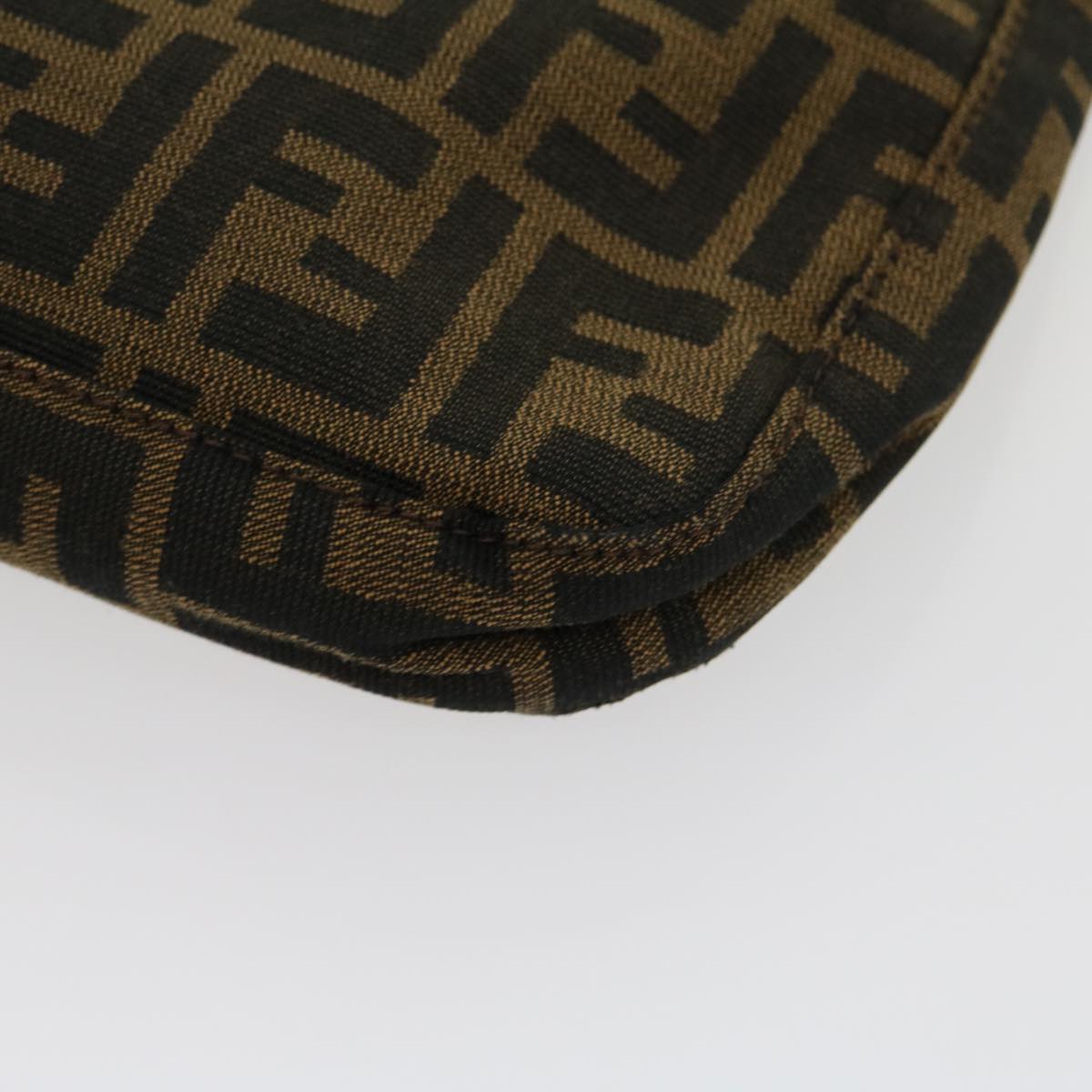 FENDI Zucca Canvas Mamma Baguette Shoulder Bag Brown Black ar7182A