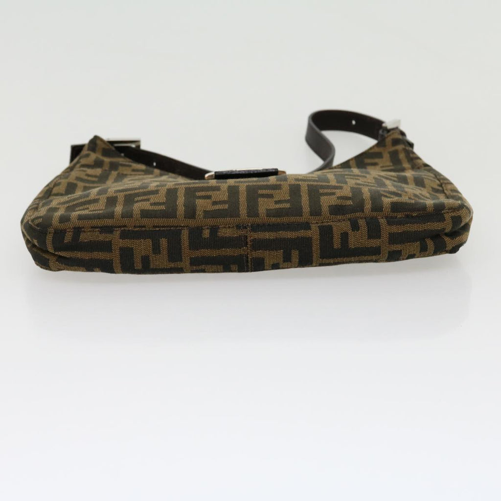 FENDI Zucca Canvas Mamma Baguette Shoulder Bag Brown Black ar7182A
