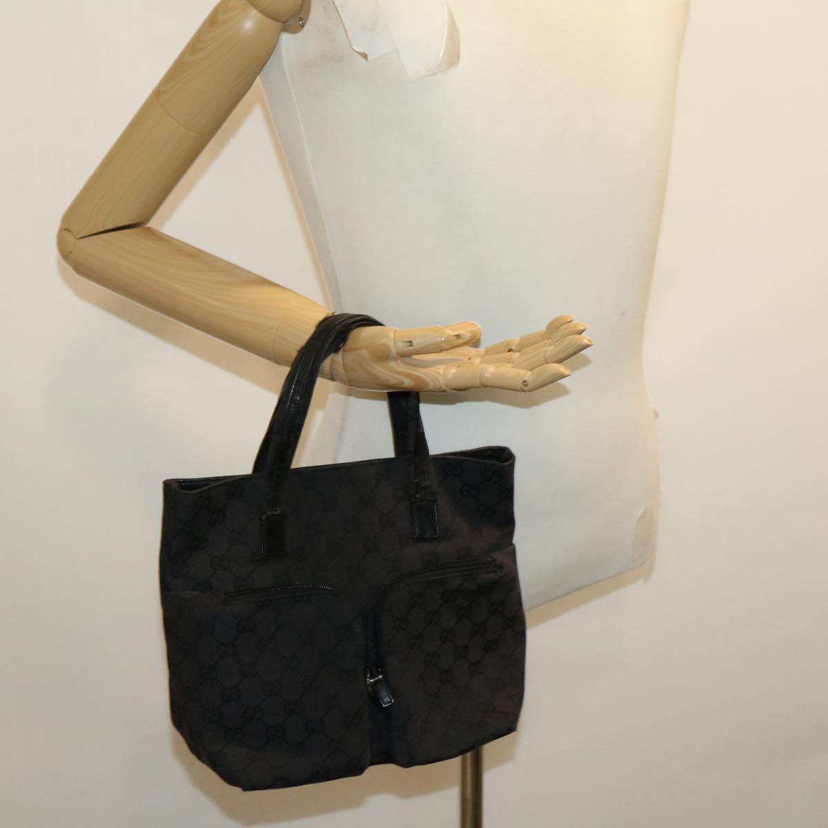 GUCCI GG Canvas Tote Bag 4Set Beige Black ar7263