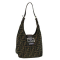 FENDI ZuccaCanvas Mamma Baguette Shoulder Bag Brown ar7283