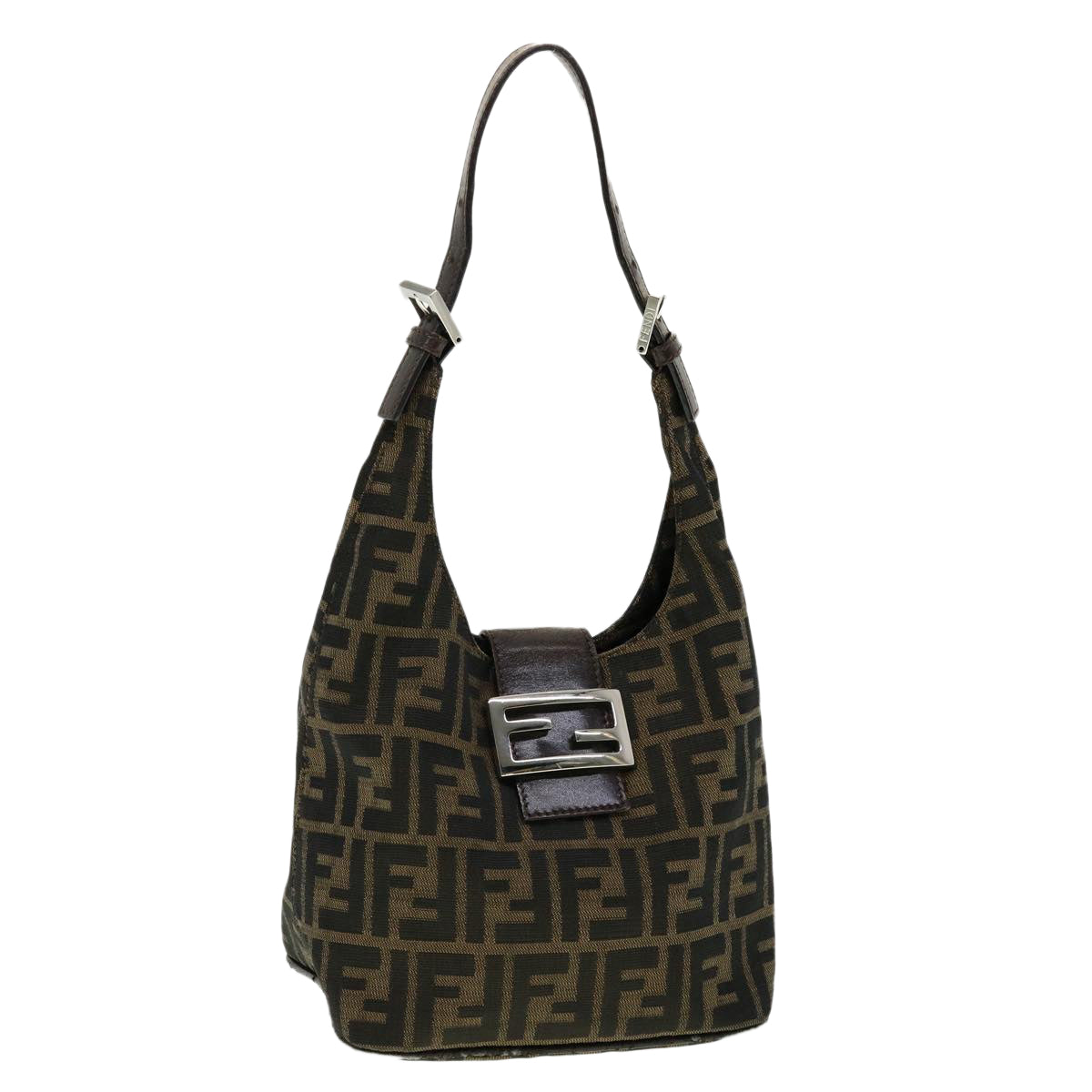 FENDI ZuccaCanvas Mamma Baguette Shoulder Bag Brown ar7283