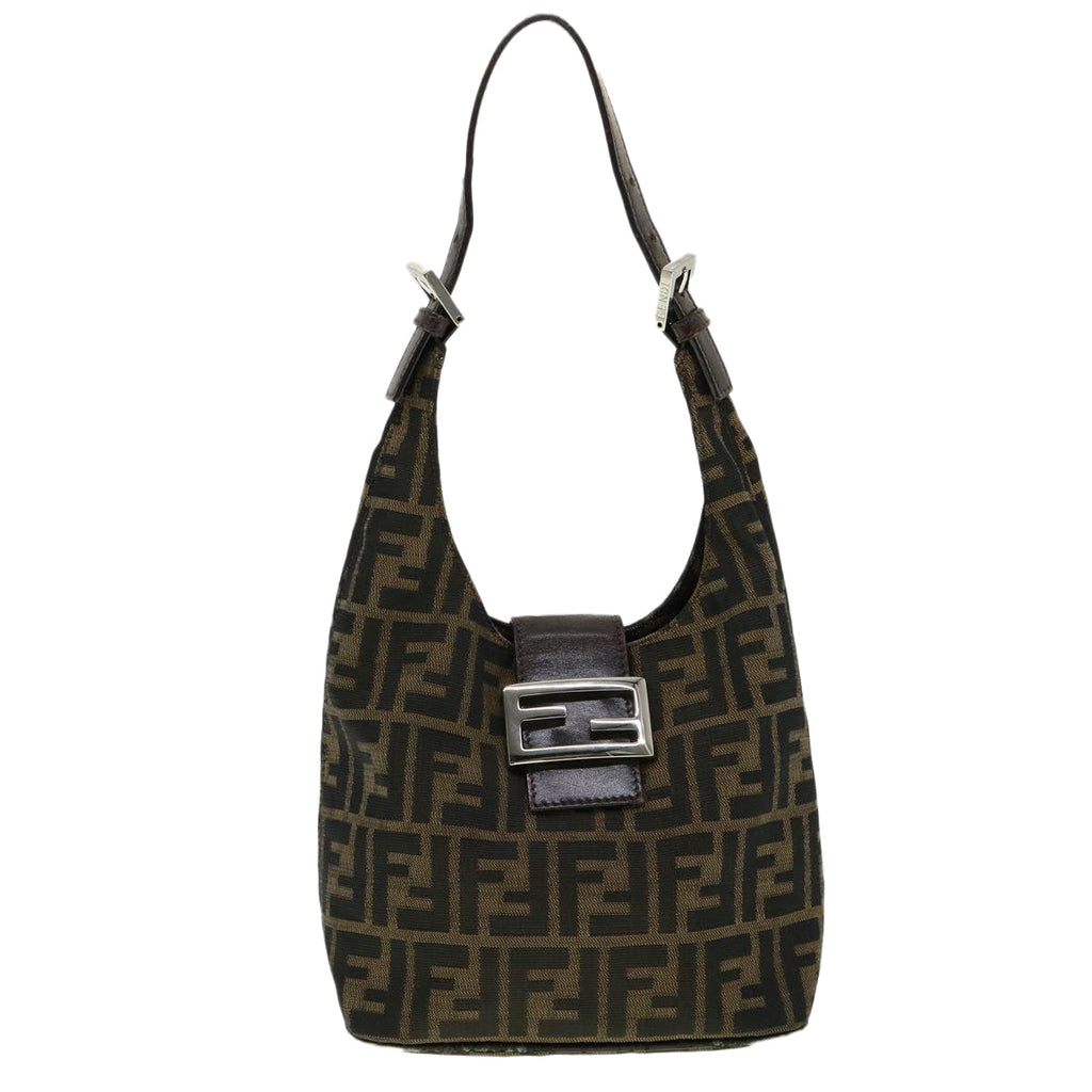 FENDI ZuccaCanvas Mamma Baguette Shoulder Bag Brown ar7283
